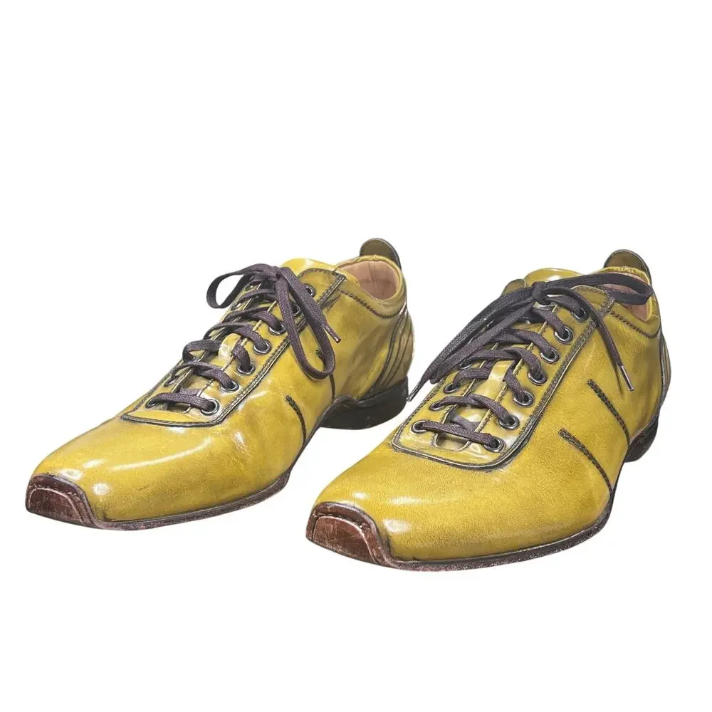 Per Antoni by Calzoleria Toscana Italian Yellow Patina Oxfords Size 44 US 10.5